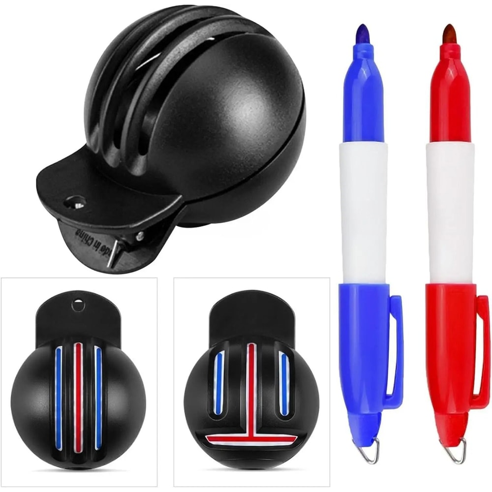 Fade Resistant Golf Ball Liner Alignment Tool With Two Stamp Markers 5