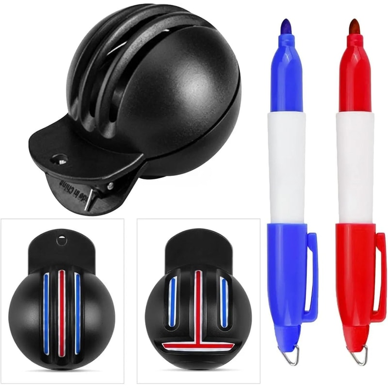 Fade Resistant Golf Ball Liner Alignment Tool With Two Stamp Markers 5