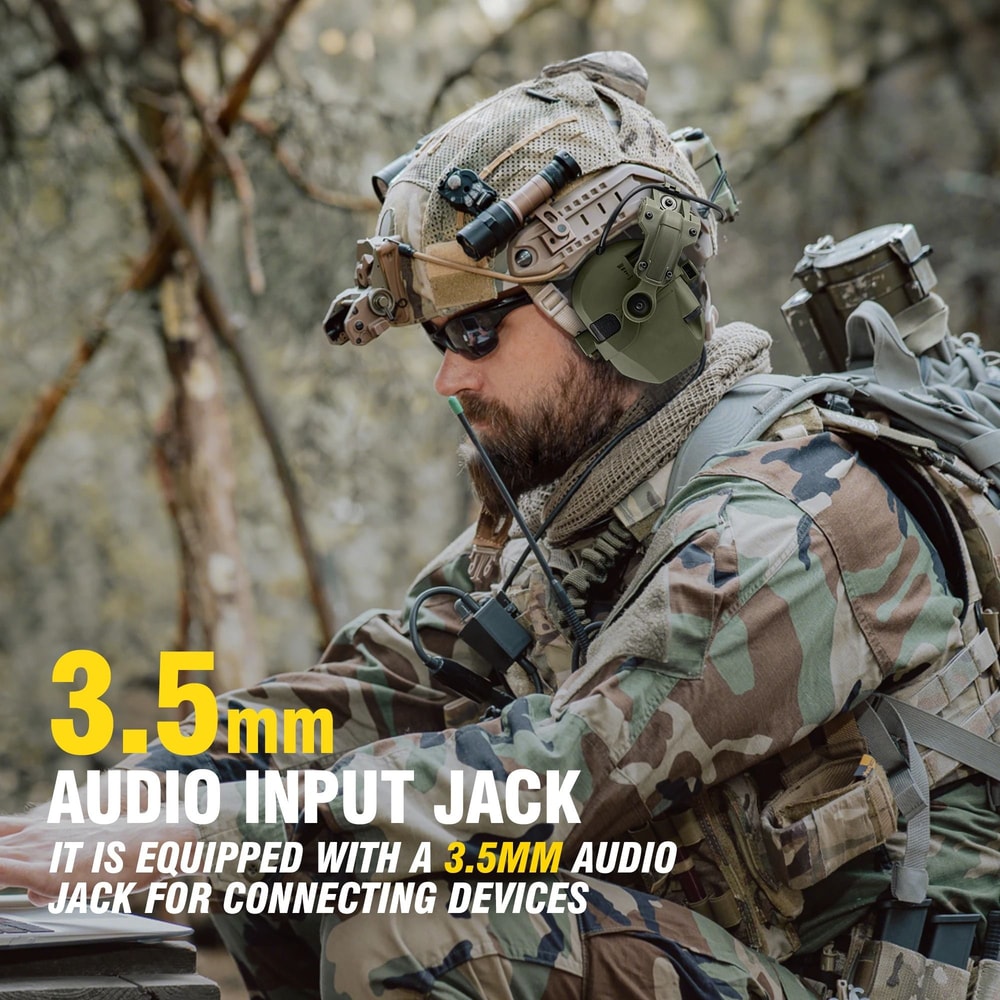 Active Helmet Mounted Earmuffs Electronic Hearing Protection For Shooting And Hunting 4