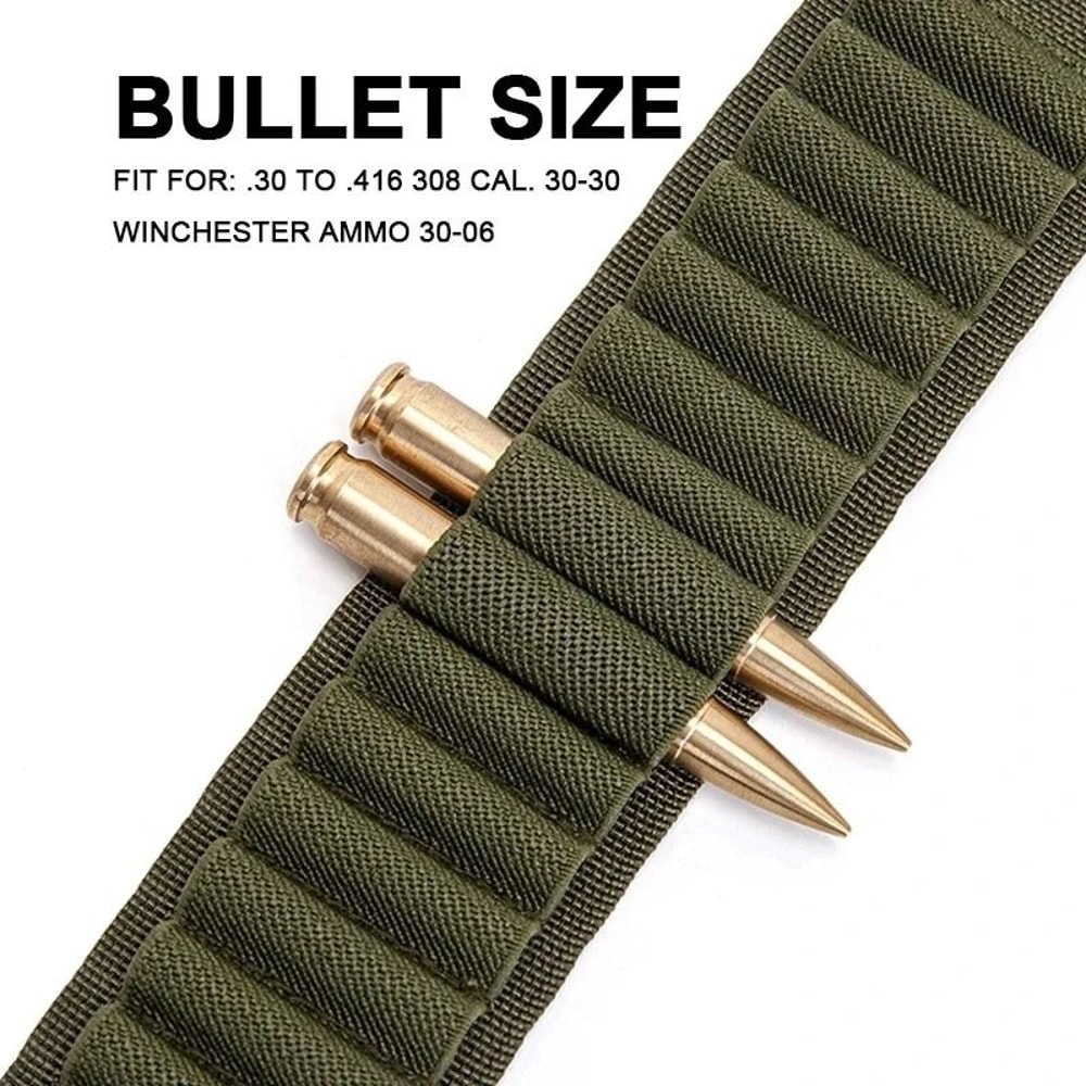 Rifle Bullet Cartridge Bandolier 50 Round Ammo Belt Shell Holder 4
