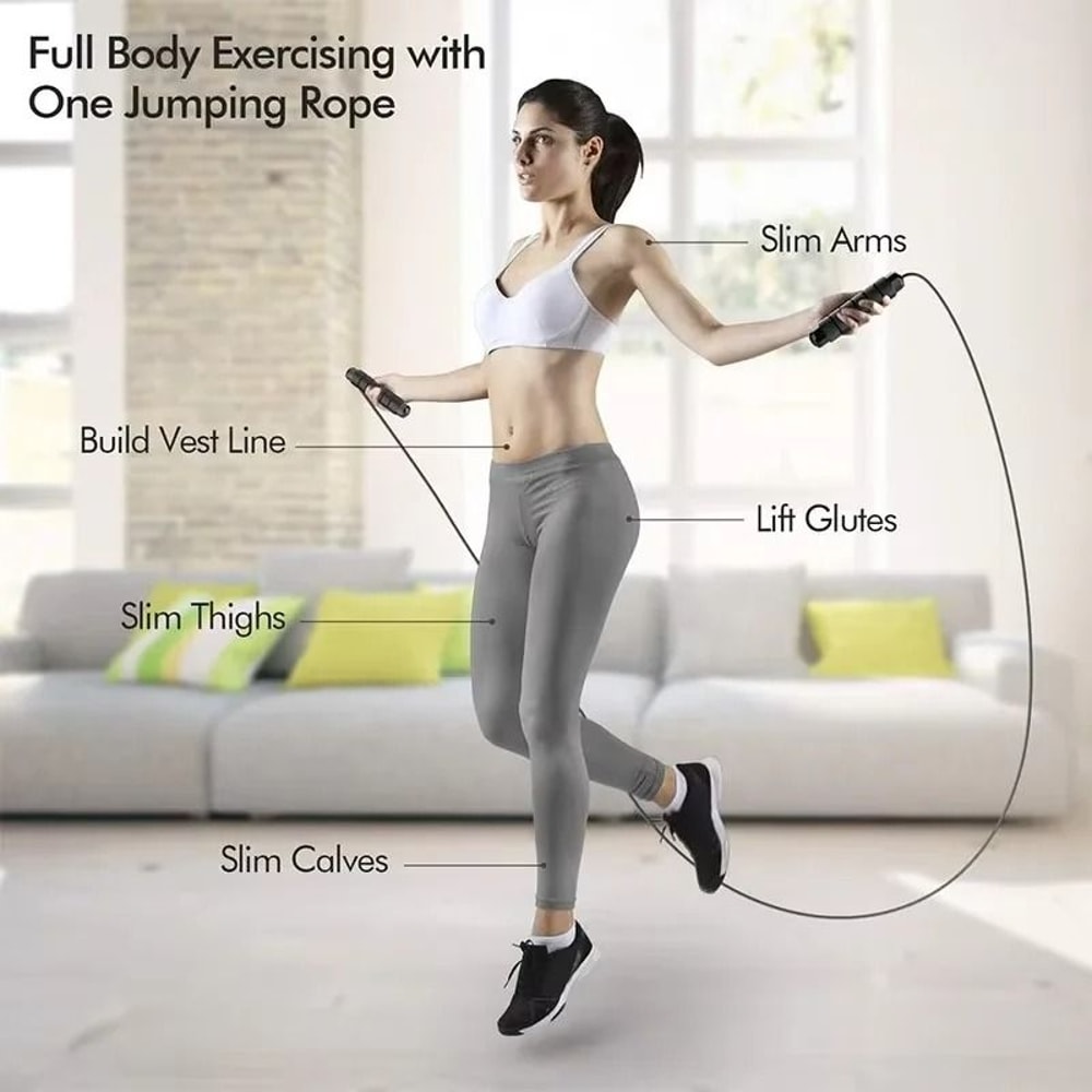 Exercise Jump Rope With Steel Wire Core And Comfortable Handles 4