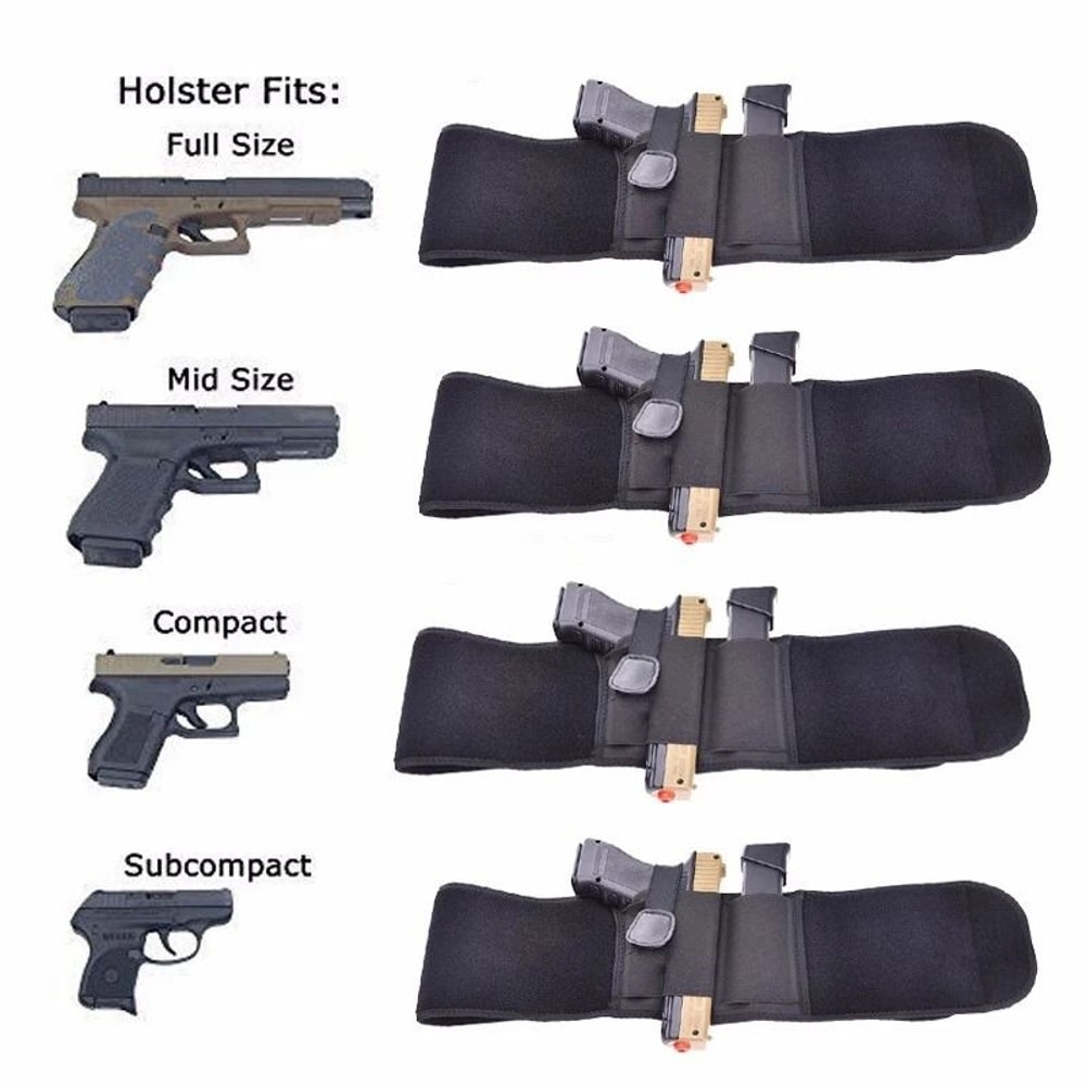 Tactical Pistol Holster Right Hand Elastic Belt Band Concealed Carry Waistband Holster 3