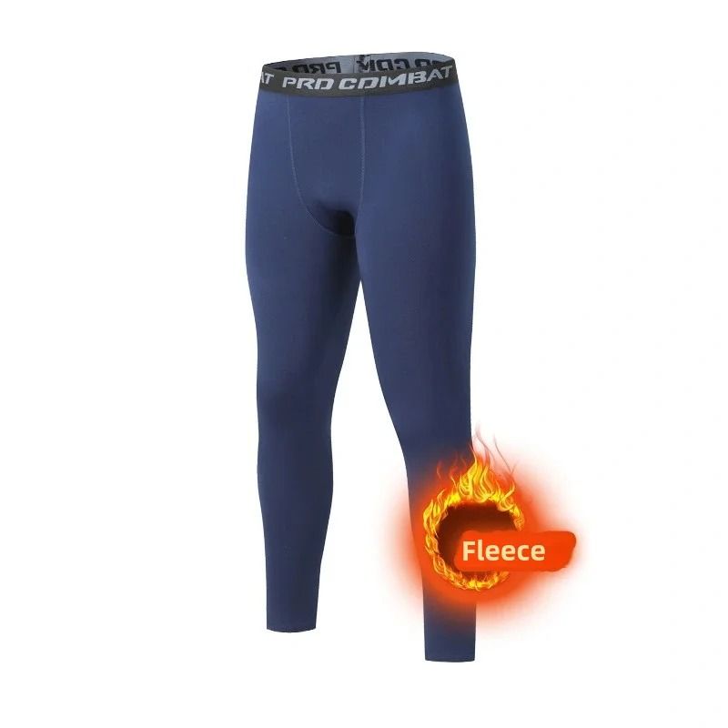 Winter Men Thermal Underwear Fleece Leggings Warm Compression Pants 9
