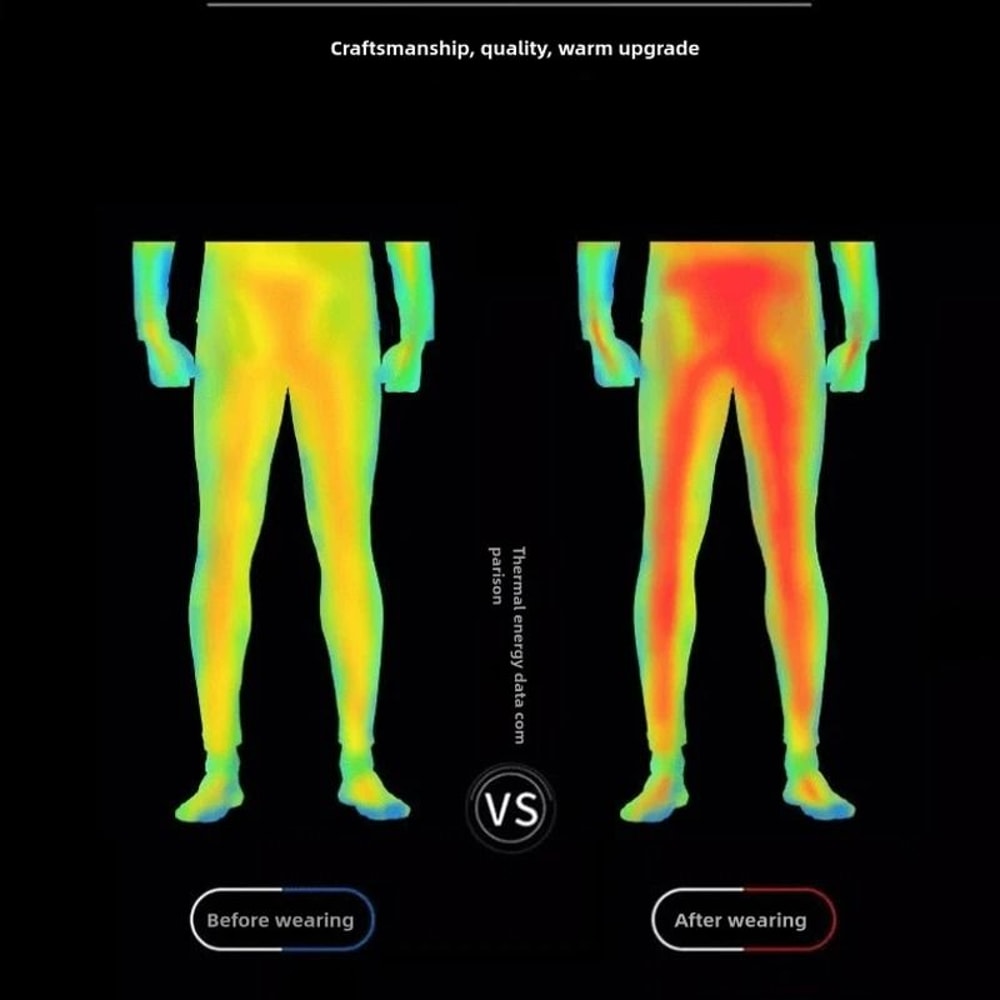 Winter Men Thermal Underwear Fleece Leggings Warm Compression Pants 2