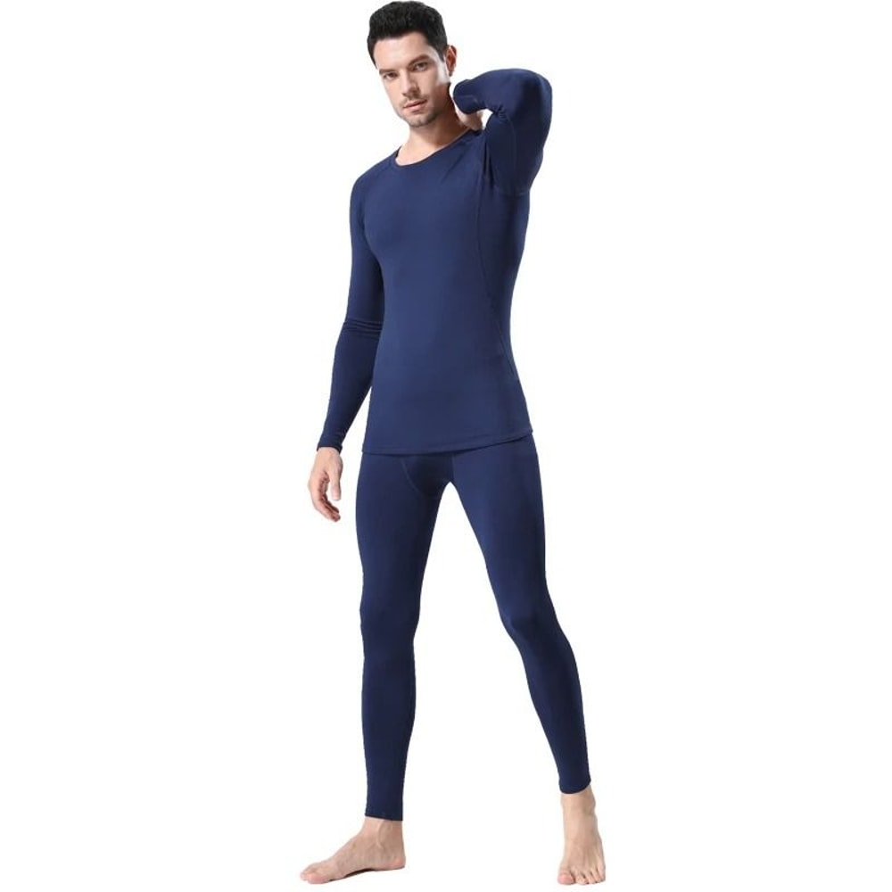 Winter Men Thermal Underwear Fleece Leggings Warm Compression Pants 3