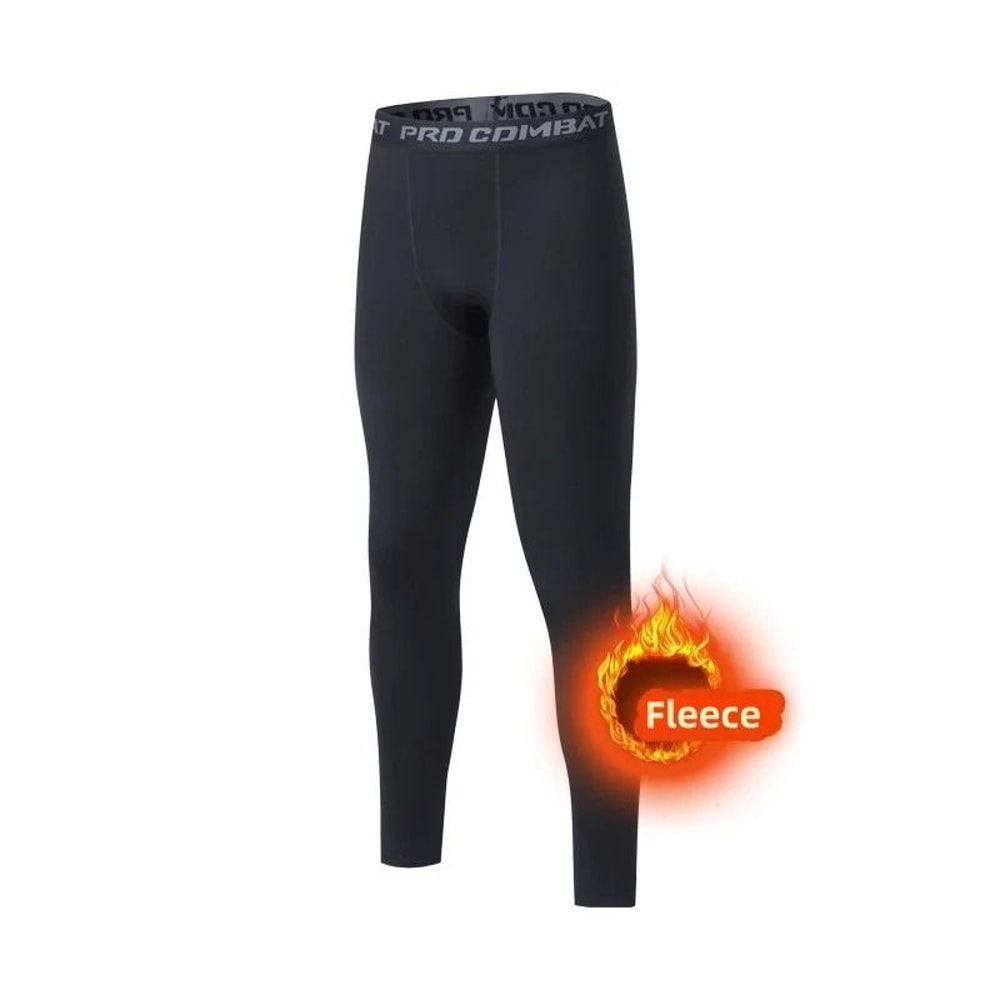 Winter Men Thermal Underwear Fleece Leggings Warm Compression Pants 8