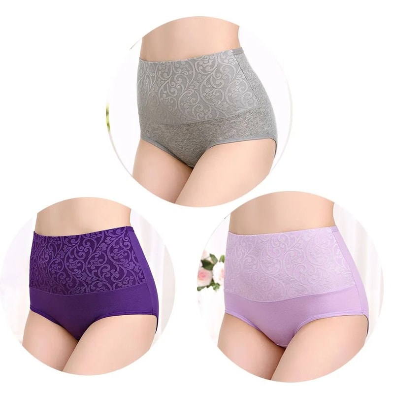 Cotton Panties For Women High Waist Underwear Postpartum Recovery Briefs Set Of 3 8