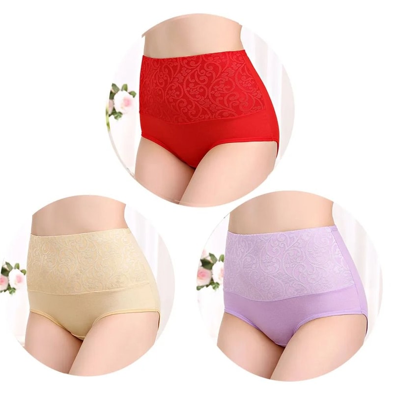 Cotton Panties For Women High Waist Underwear Postpartum Recovery Briefs Set Of 3 10