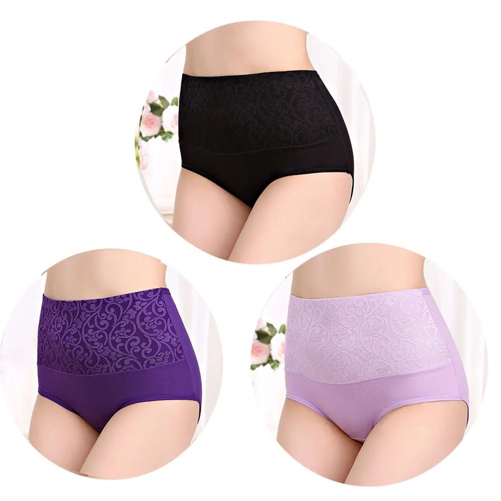 Cotton Panties For Women High Waist Underwear Postpartum Recovery Briefs Set Of 3 7