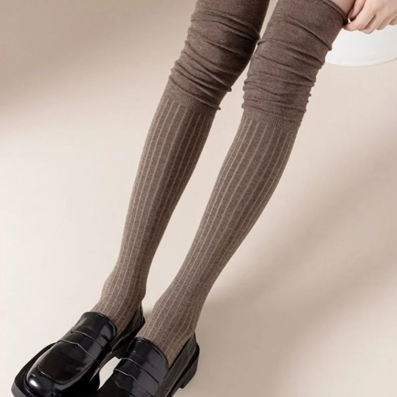 Knee High Socks Thin Long Stacked Socks Womens High Elastic Stockings 0