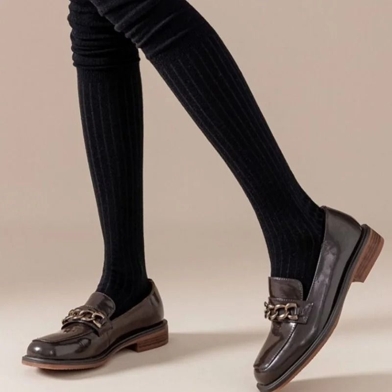 Knee High Socks Thin Long Stacked Socks Womens High Elastic Stockings 3