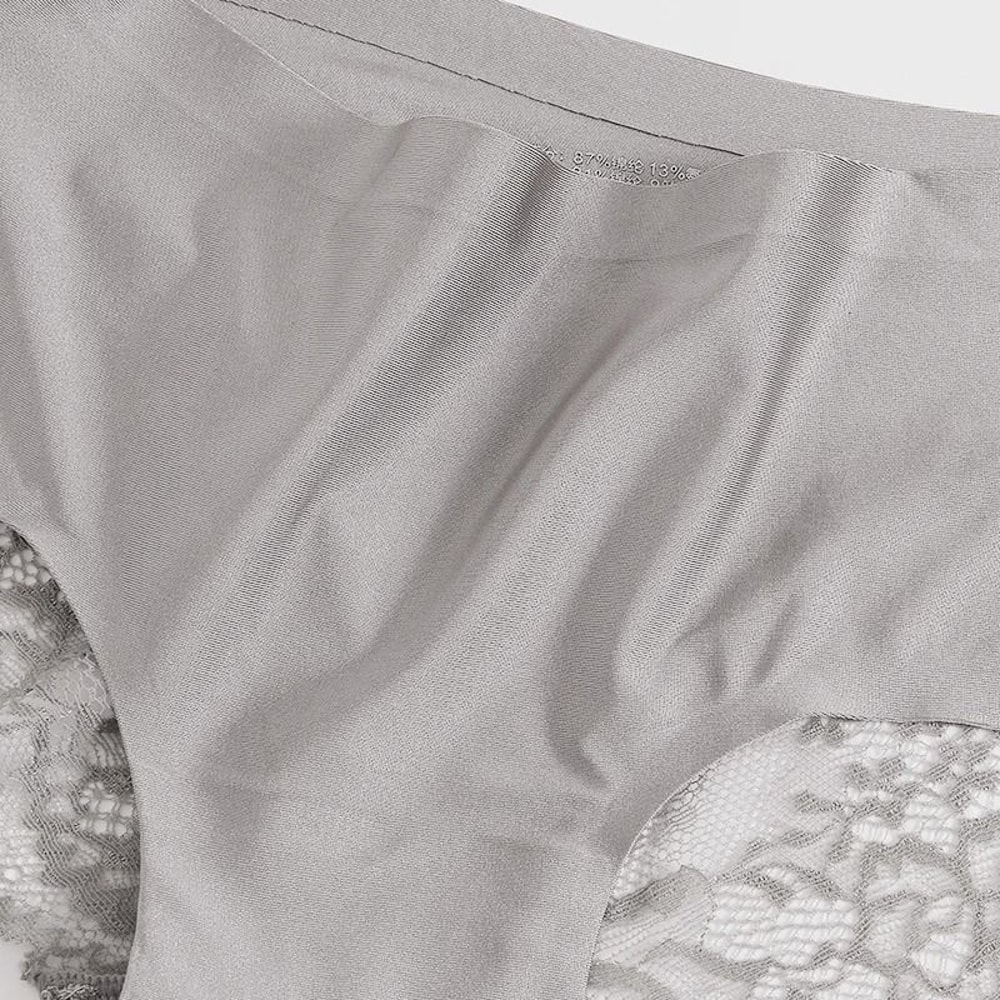 Womens Panties Lace Underwear Satin Briefs Three Piece Set Soft Cozy Underpants 4