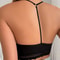Womens Lace Mesh Camisole Backless Ribbed Brassiere Top Breathable Underwear 1
