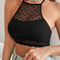 Womens Lace Mesh Camisole Backless Ribbed Brassiere Top Breathable Underwear 3