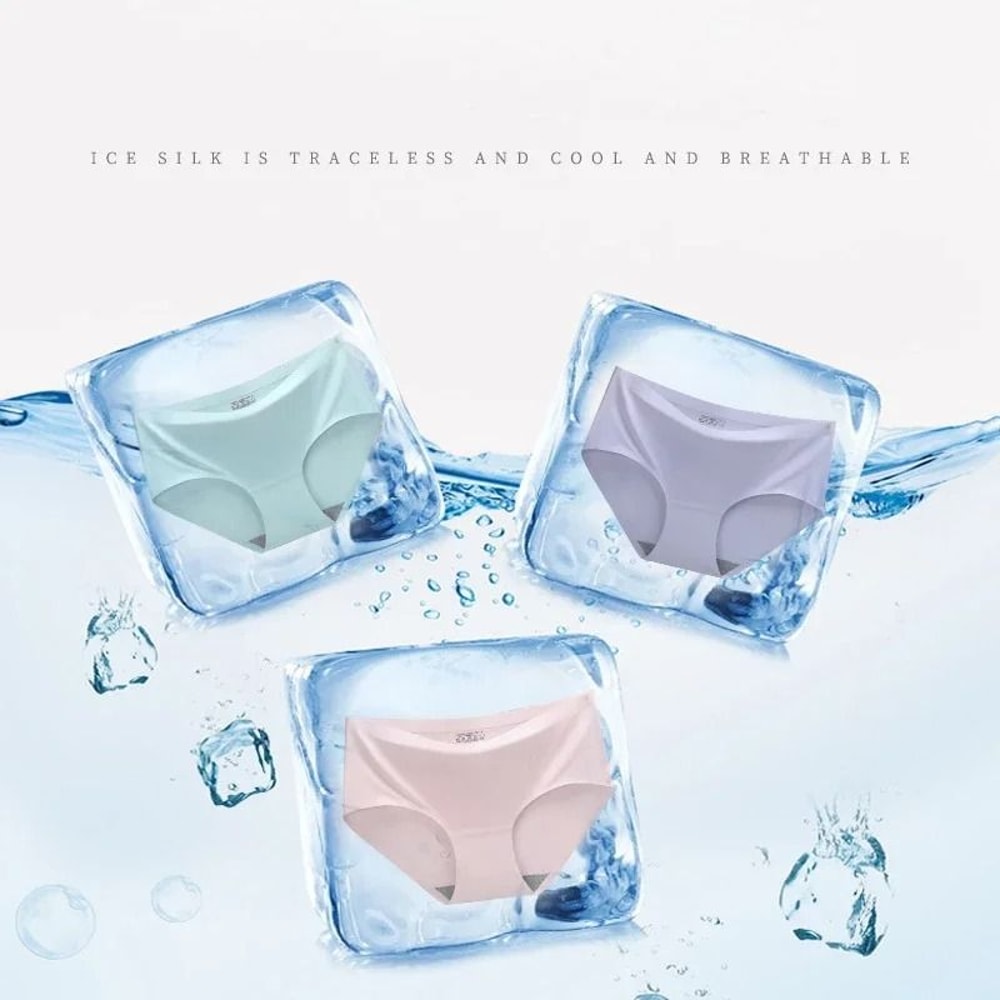 Womens Seamless Panties Ten Piece Set Solid Satin Briefs Soft Comfortable Underwear 5