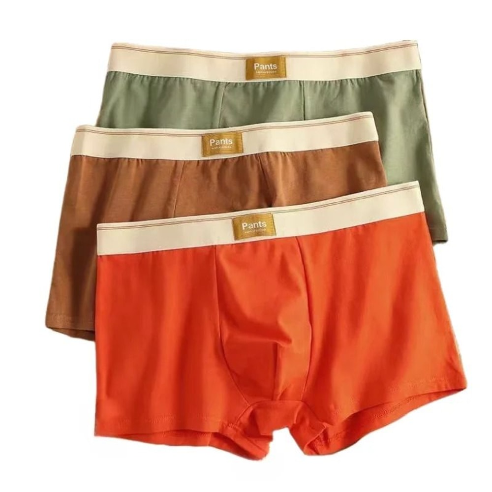 Mens Cotton Boxer Shorts Three Pack Breathable Trunks Underwear 10