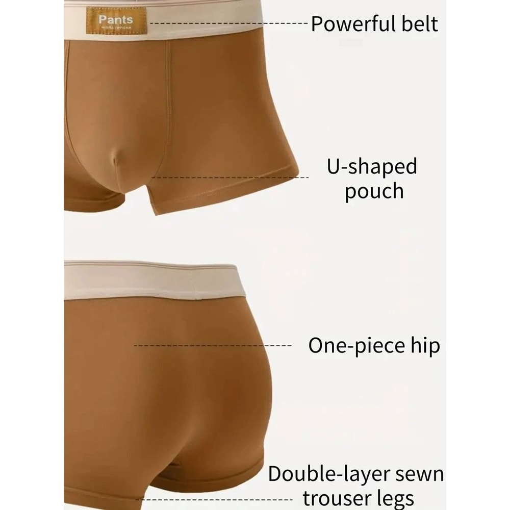 Mens Cotton Boxer Shorts Three Pack Breathable Trunks Underwear 4