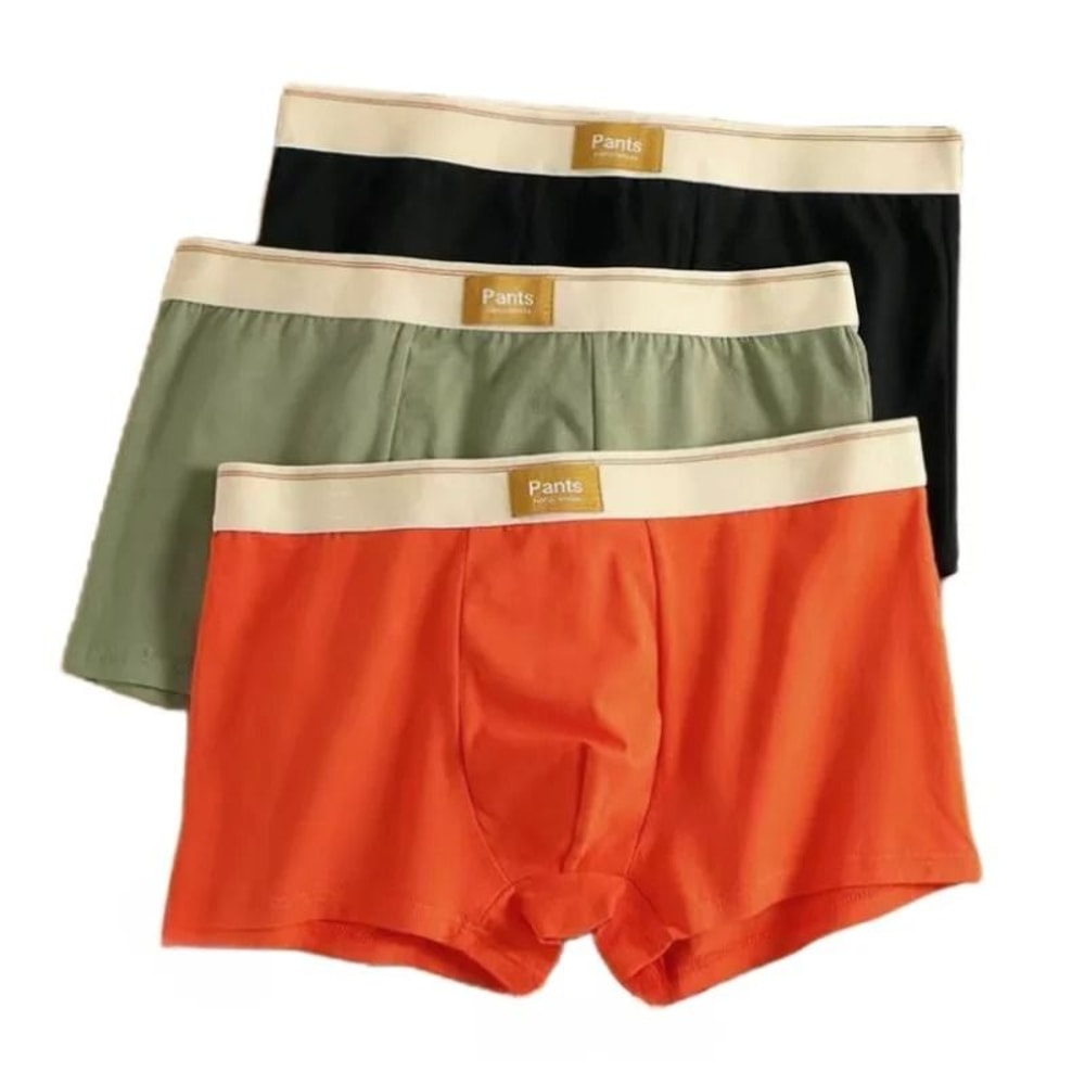 Mens Cotton Boxer Shorts Three Pack Breathable Trunks Underwear 8