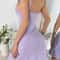 Womens Ribbed Lace Trim Nightgown Mini Sleep Dress With Spaghetti Straps 2