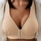 Push Up Front Button Bra Without Steel Ring Womens Full Support Bralette Lift Up Underwear 8