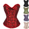 Womens Floral Lace Corset Satin Bustier Vintage Overbust Boned Top 1