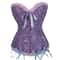 Womens Floral Lace Corset Satin Bustier Vintage Overbust Boned Top 4