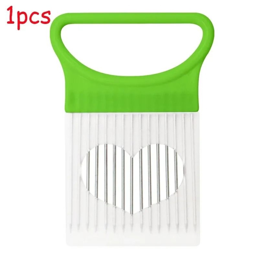 Stainless Steel Onion Slicer Holder Cutting Guide Fork Kitchen Tool 9