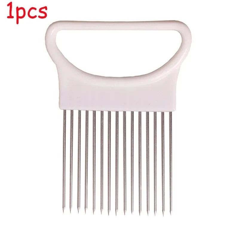 Stainless Steel Onion Slicer Holder Cutting Guide Fork Kitchen Tool 6