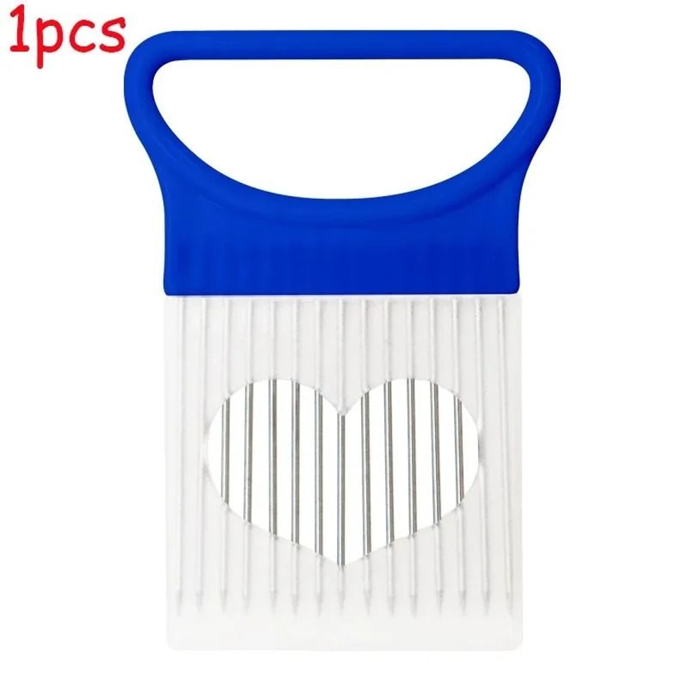 Stainless Steel Onion Slicer Holder Cutting Guide Fork Kitchen Tool 8
