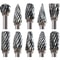 Carbide Burr Set 10 Piece 18 Inch Shank Rotary Tool Bits For Wood And Metal Carving 1