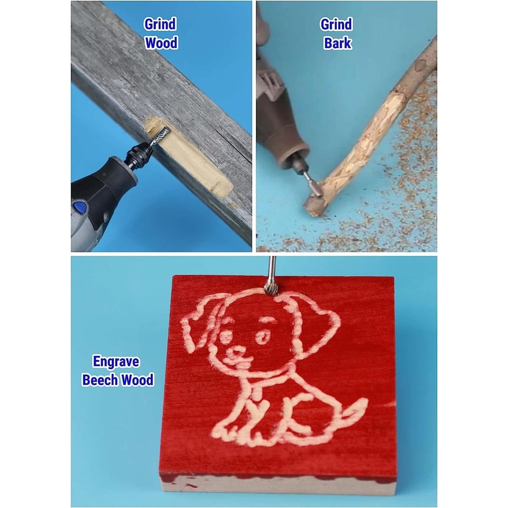 Carbide Burr Set 10 Piece 18 Inch Shank Rotary Tool Bits For Wood And Metal Carving 3