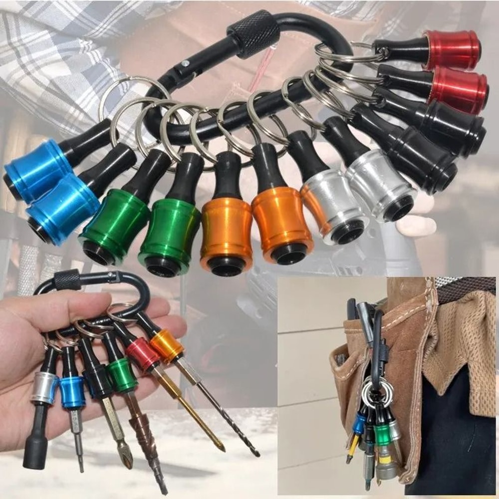 Quick Change Hex Shank Screwdriver Bit Holder Set Push To Unlock Aluminum Alloy 12 Piece Extension 1
