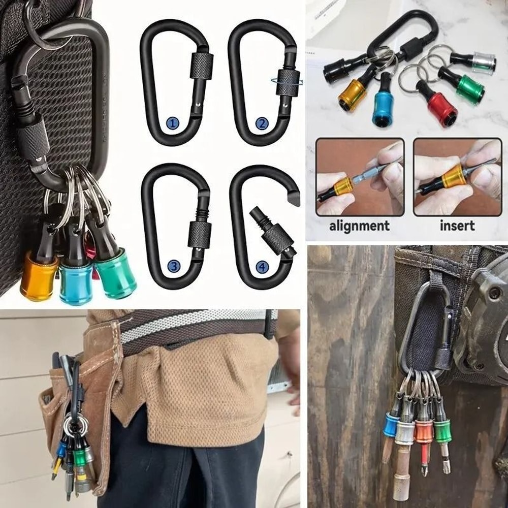 Quick Change Hex Shank Screwdriver Bit Holder Set Push To Unlock Aluminum Alloy 12 Piece Extension 6