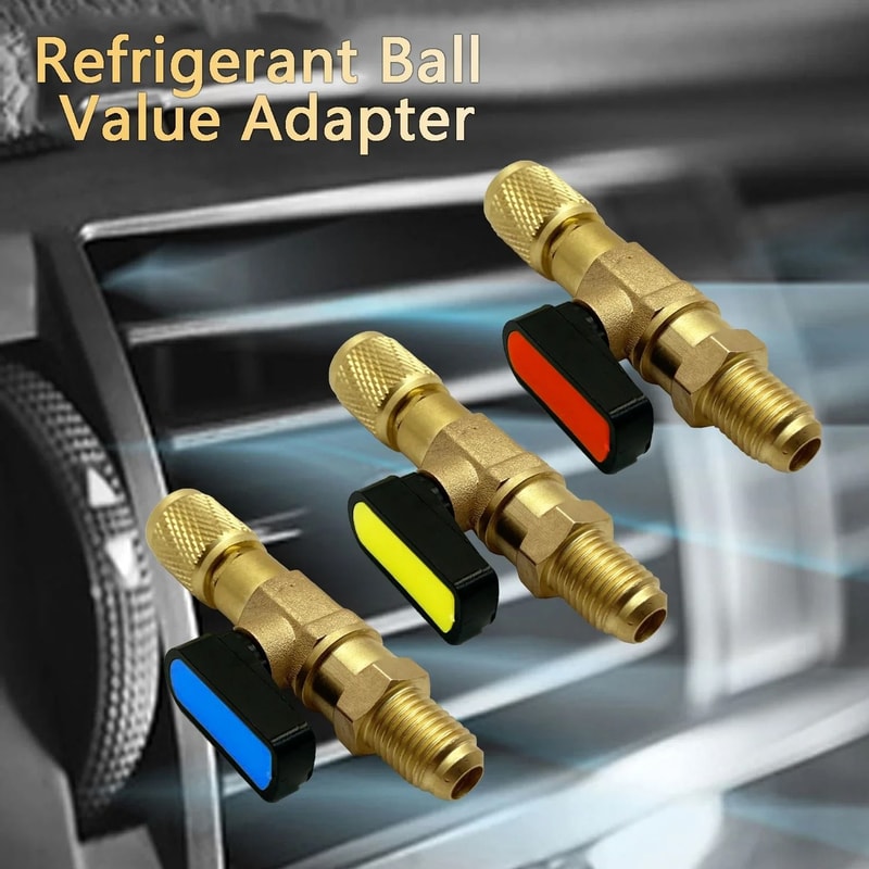 HVAC Refrigerant Ball Valve Adapter 14 Inch SAE Straight Shut Off Valve 0