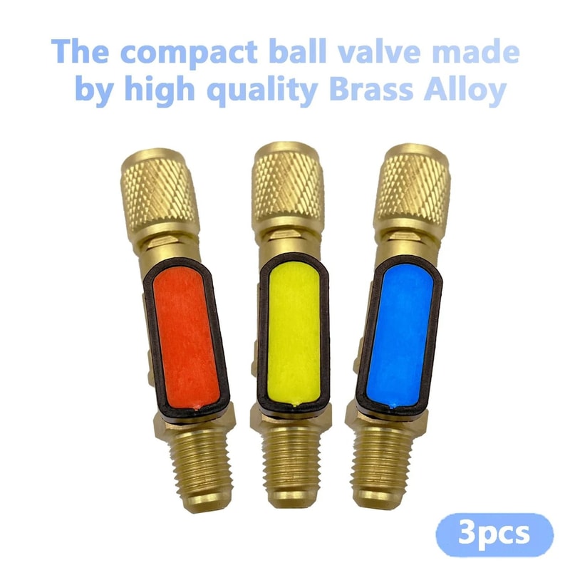 HVAC Refrigerant Ball Valve Adapter 14 Inch SAE Straight Shut Off Valve 1