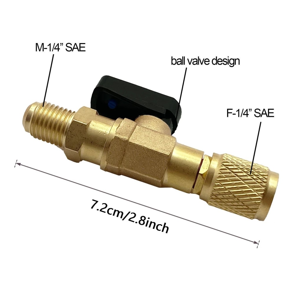 HVAC Refrigerant Ball Valve Adapter 14 Inch SAE Straight Shut Off Valve 3