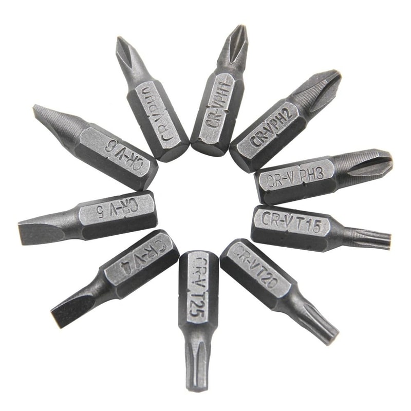 Cross Screwdriver Bit Set Ten Piece 60 Mm Rubber Coated Extension Bits For Power Tools 3