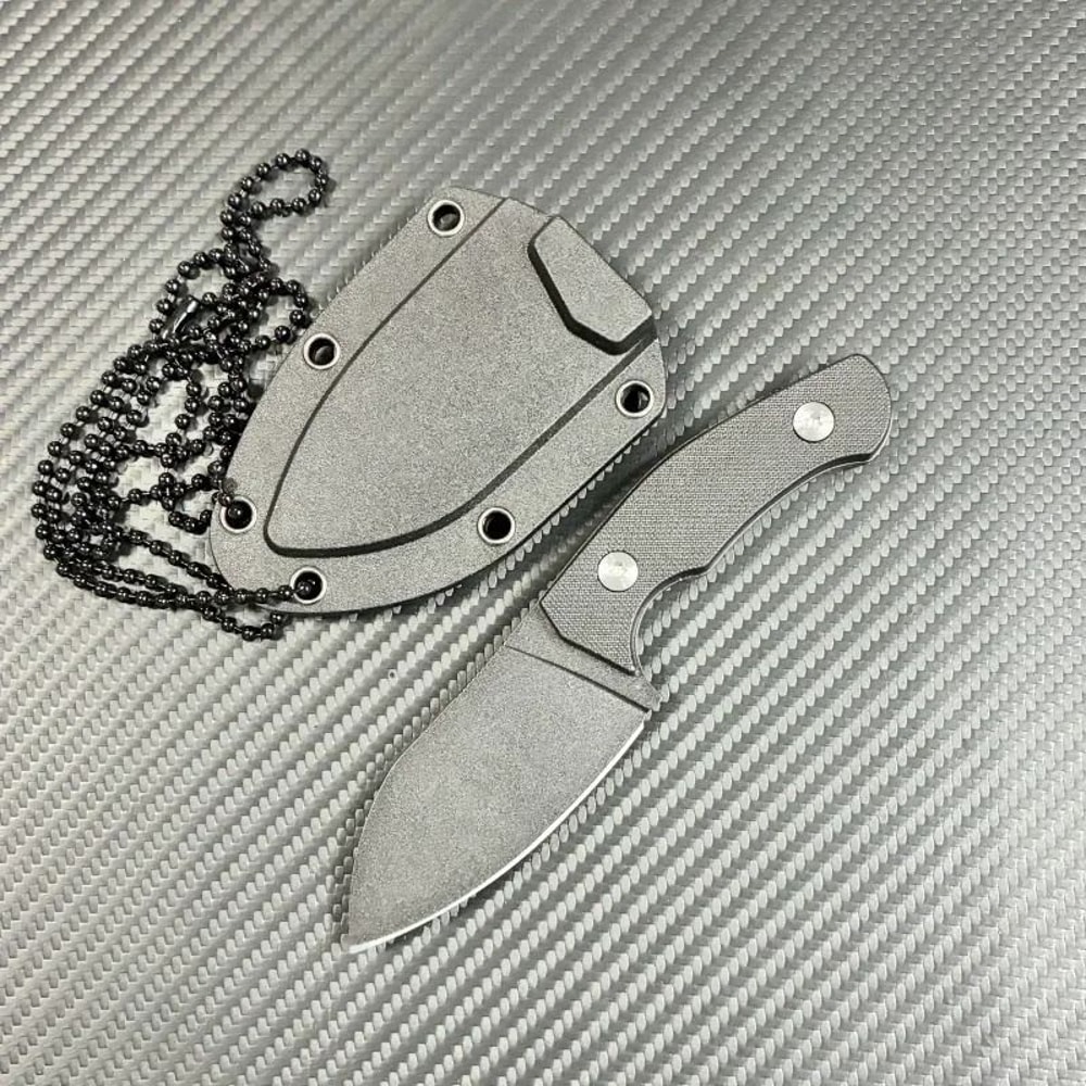 Black Obsidian Small Straight Knife EDC Outdoor Utility Tool 7