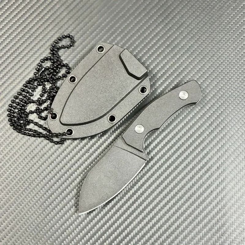 Black Obsidian Small Straight Knife EDC Outdoor Utility Tool 7