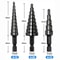 HSS Step Drill Bit Set Three Piece Straight Groove 3 To 20 Mm Black Nitride Hex Shank 5