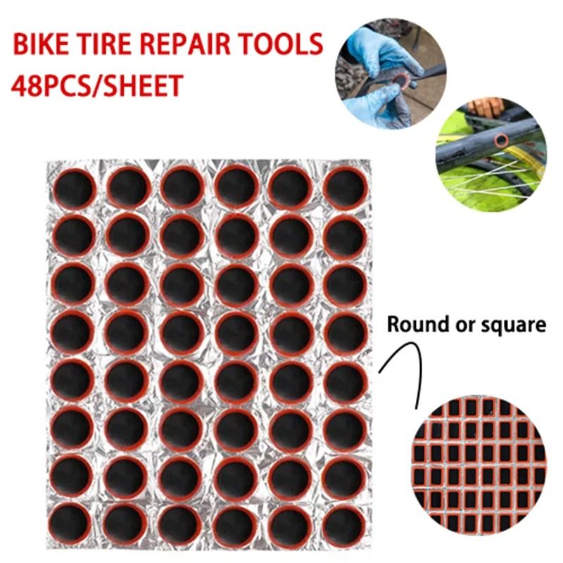 Bicycle Tire Repair Patch Set 48 Piece Glue Free Quick Repair Kit 2