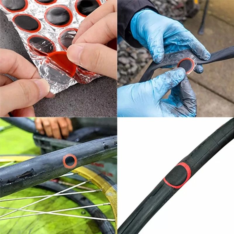 Bicycle Tire Repair Patch Set 48 Piece Glue Free Quick Repair Kit 5