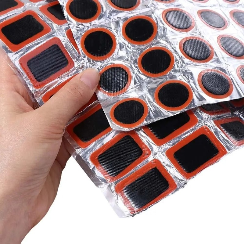 Bicycle Tire Repair Patch Set 48 Piece Glue Free Quick Repair Kit 0