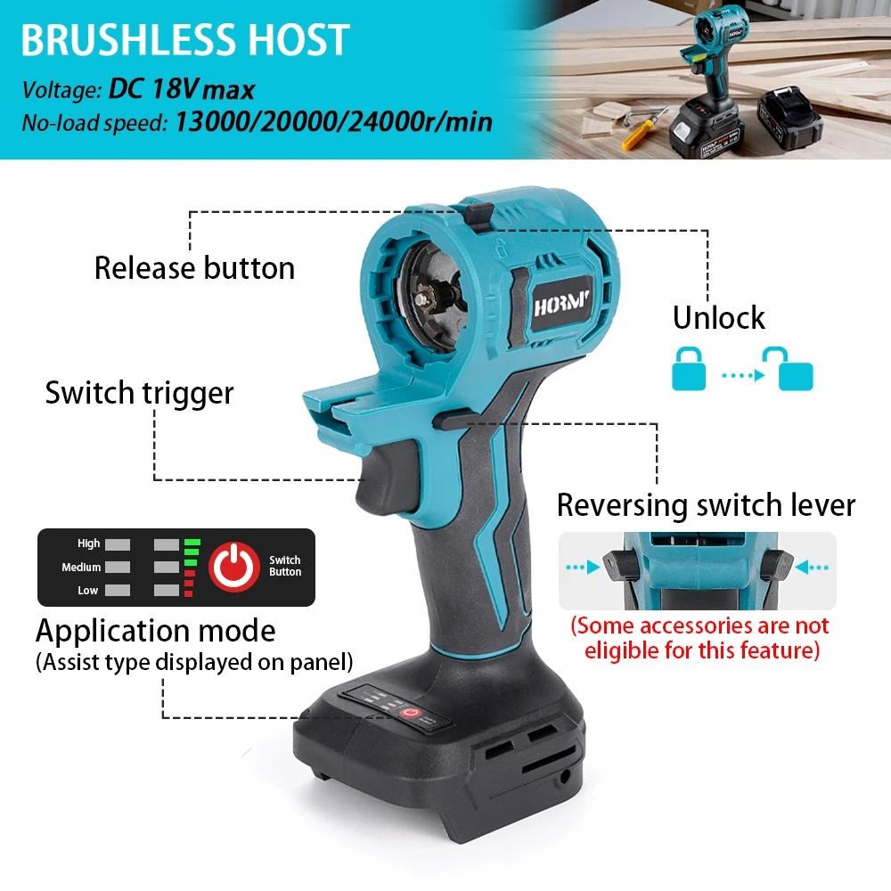 Brushless Multi Purpose Power Tool Head Attachment For 18V Battery Systems 2