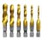 Titanium Plated HSS Tap And Drill Set Six Piece Composite Chamfering Tool Kit 0