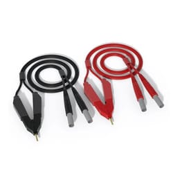 kelvin test clamp cable set with 4 mm safety banana connectors two piece 1 meter leads