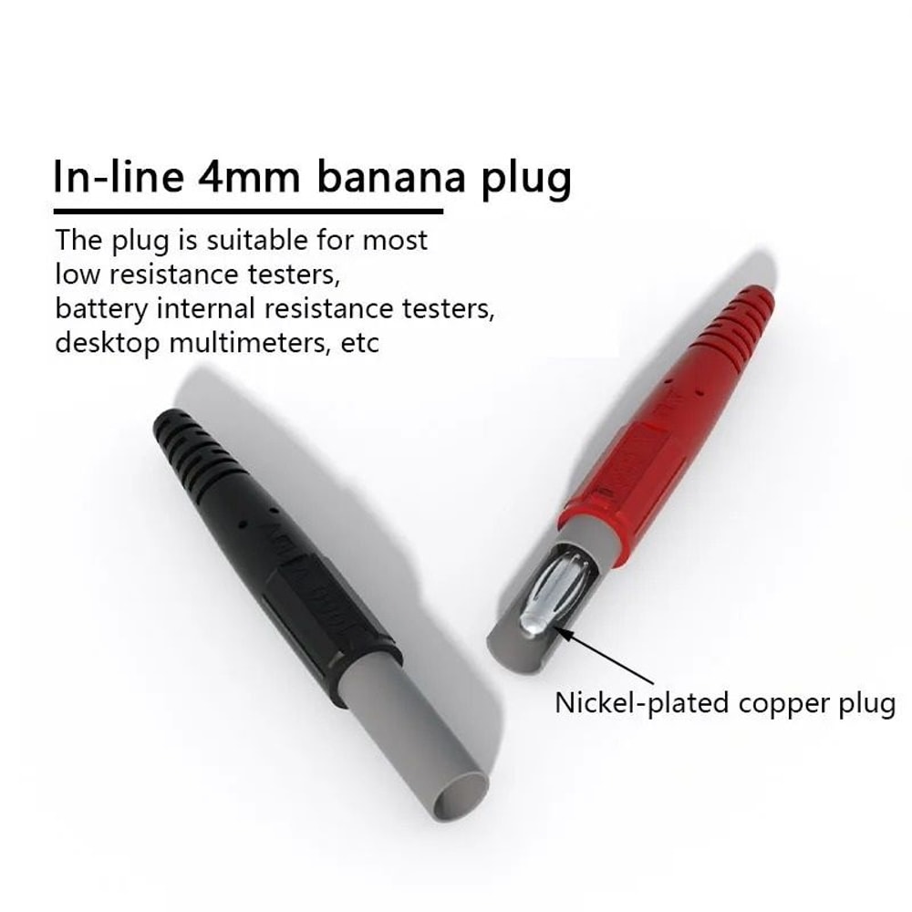 Kelvin Test Clamp Cable Set With 4 Mm Safety Banana Connectors Two Piece 1 Meter Leads 3