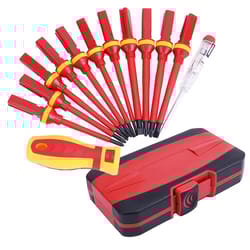 insulated screwdriver set fifteen piece 1000 volt rated repair kit with magnetic bits