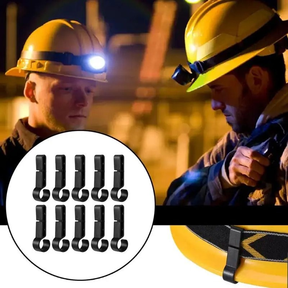 Hard Hat Headlamp Clips Ten Piece Set Non Slip Light Holders For Safety Helmets And Outdoor Work 1