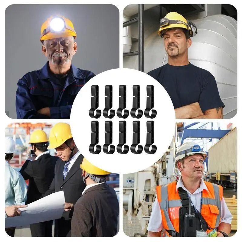 Hard Hat Headlamp Clips Ten Piece Set Non Slip Light Holders For Safety Helmets And Outdoor Work 4